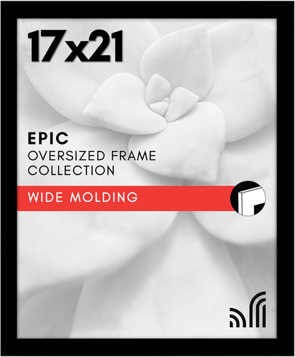 Americanflat 16x20 Picture Frame with Polished Plexiglass - Black Picture Frame - Wide Photo Frames Made of Engineered Wood for Vertical or Horizontal Wall Display - Epic Collection - Black - Colors A