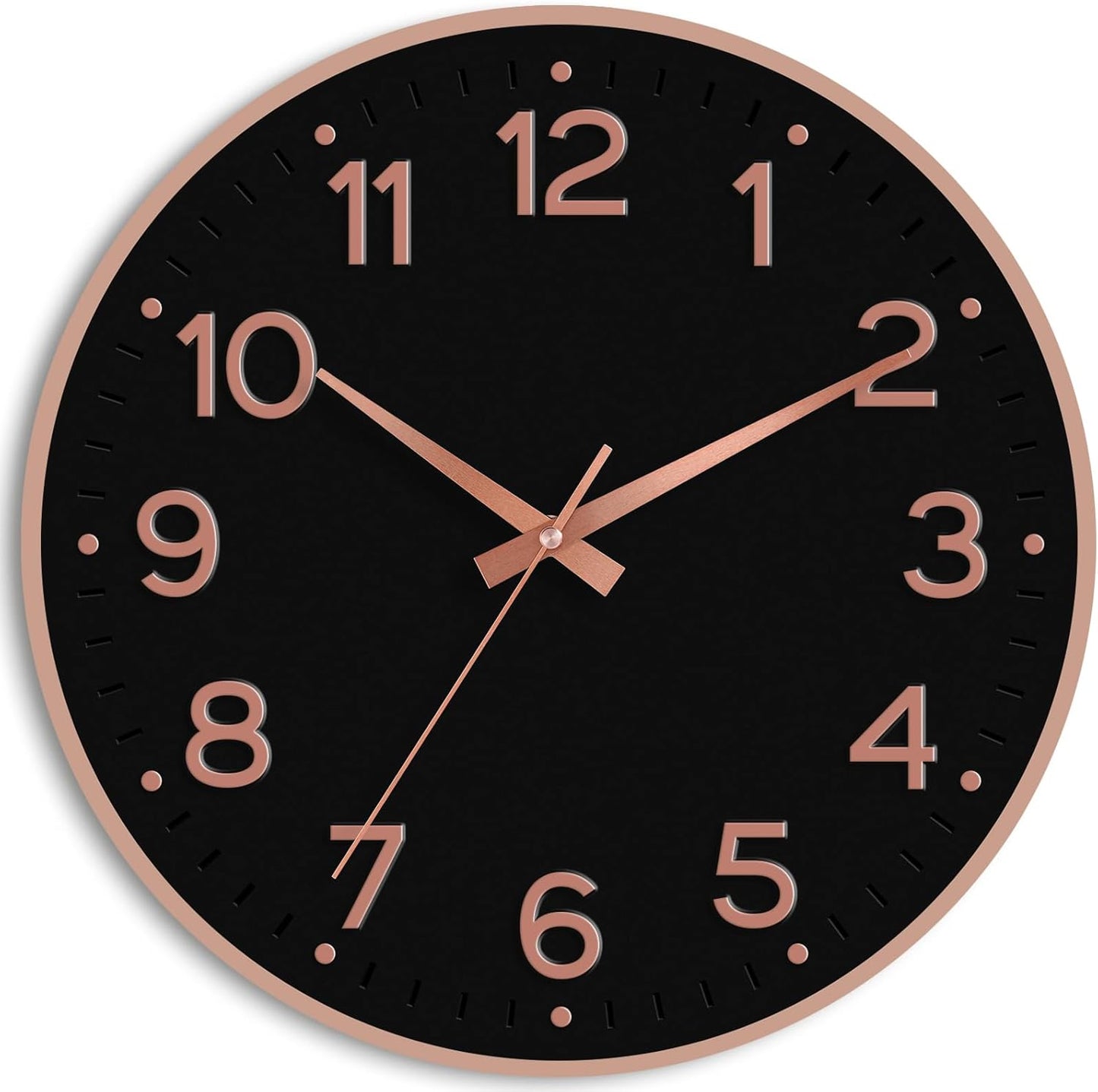 Roymnie Wall Clock Green, Silent Wall Clocks Battery Operated 8 Inch-Modern Non Ticking Analog Clock Decorative for Kitchen Office Bathroom Bedroom(Gold)