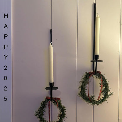 Wall Candle Holder Set of 2, Modern Candle Sconces Wall Mount Metal Holders Hanging Candle Pillar Holder for Living Room, Wedding, Farmhouse, Fireplace, Matte Black