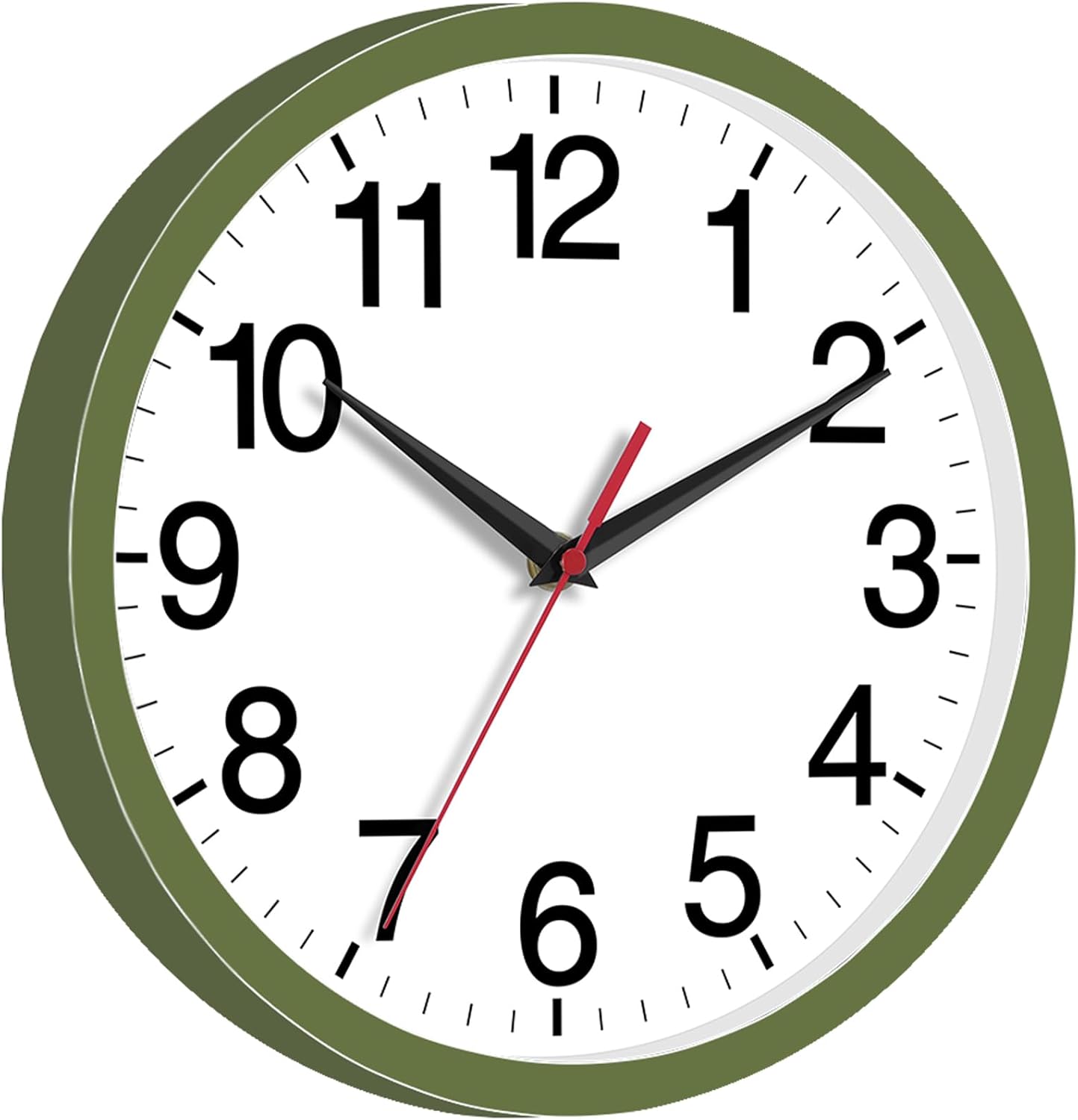Rohioue Wall Clock Modern 8 Inch Battery Operated Silent Non Ticking Small Analog Clock for Living Room Office Home Bedroom Kitchen Bathroom(Black)