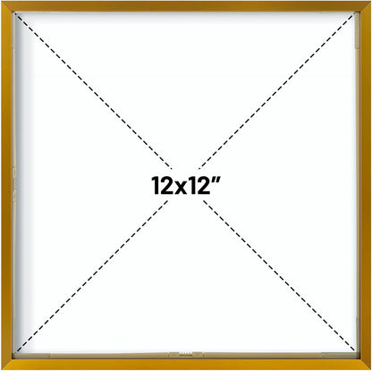 Frametory, Floating Picture Frame 12x16 - Black Aluminum Metal Photo Frame - Real Glass of Front - for Wall Mount Display