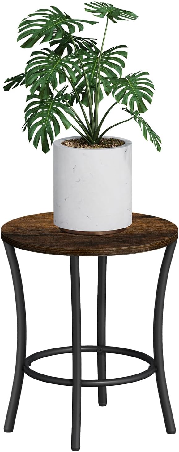 YINMIT Plant Stand Indoor,2 Tier Round Potted Holder Rack,Flower Pot Stand Shelf,Round Supports Rack,Corner Plant Shelf for Balcony Garden Patio Living Room,Brown