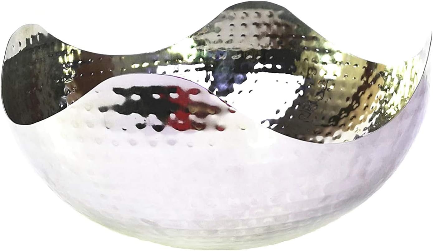 Hosley 5.75 Inch Diameter Silver Finish Metal Bowl, Ideal for Potpourri, LED Candles, Weddings, Special Events, Center Pieces, Craft. Use Decor to Coordinate O3