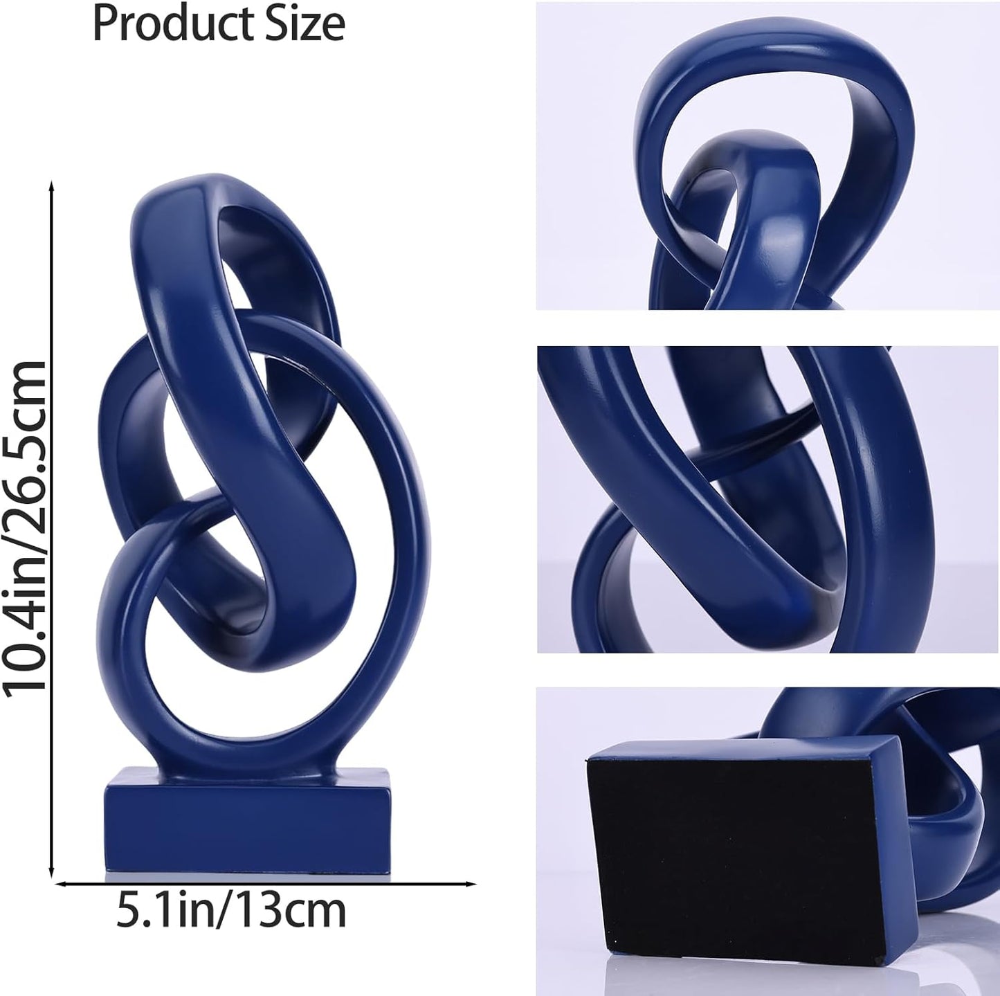 DOVDOV Abstract Black Knot Sculpture, Geometric Decor, Black Decorative Piece for Living Room Coffee Table or Bookshelf Top, Office Coffee Table or Entryway Console Decor.