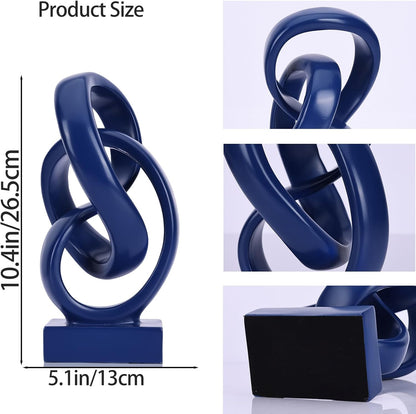 DOVDOV Abstract Black Knot Sculpture, Geometric Decor, Black Decorative Piece for Living Room Coffee Table or Bookshelf Top, Office Coffee Table or Entryway Console Decor.