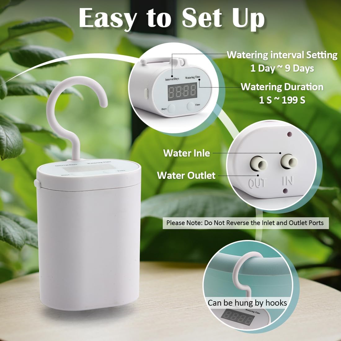 RooTrimmer Hanging Planters for Indoor Outdoor Plants 8 and 10 Inch, 4 Packs Hanging Flower Pot with Drainage Holes, Self-Watering Hanging Basket Perfect for Home, Office and Garden, White