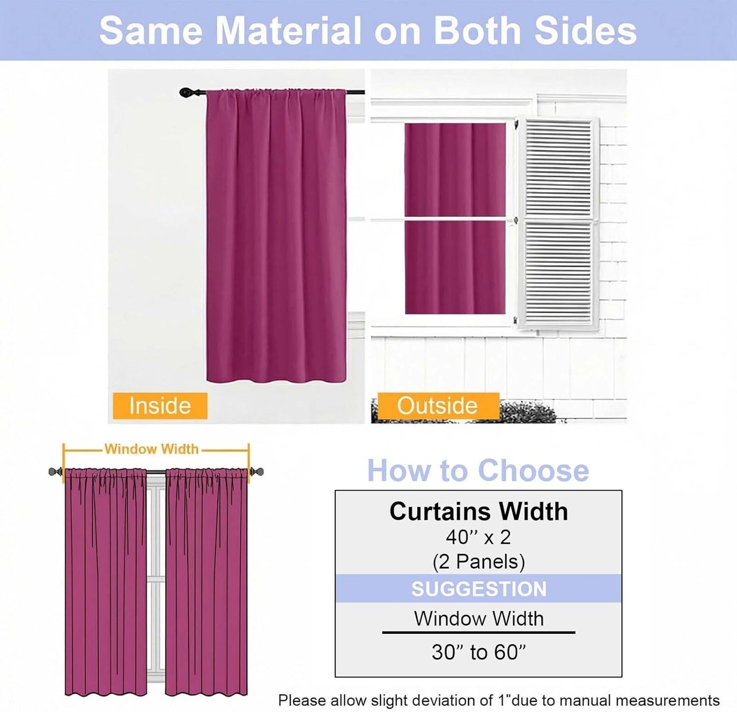Simplebrand Ava Sage Green Blackout Curtains for Bedroom 63 Inch Length 2 Panels Set, Solid Thermal Insulated Energy Saving Rod Pocket Window Treatment Curtains Blackout Drapes, W40 x L63 Inch, Sage - Colors B