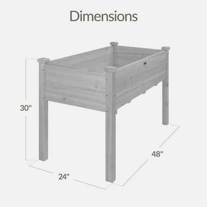 Best Choice Products 72x24x30in Raised Garden Bed, Elevated Wood Planter Box Stand for Backyard, Patio, Balcony w/Divider Panel, 6 Legs, 300lb Capacity - Natural