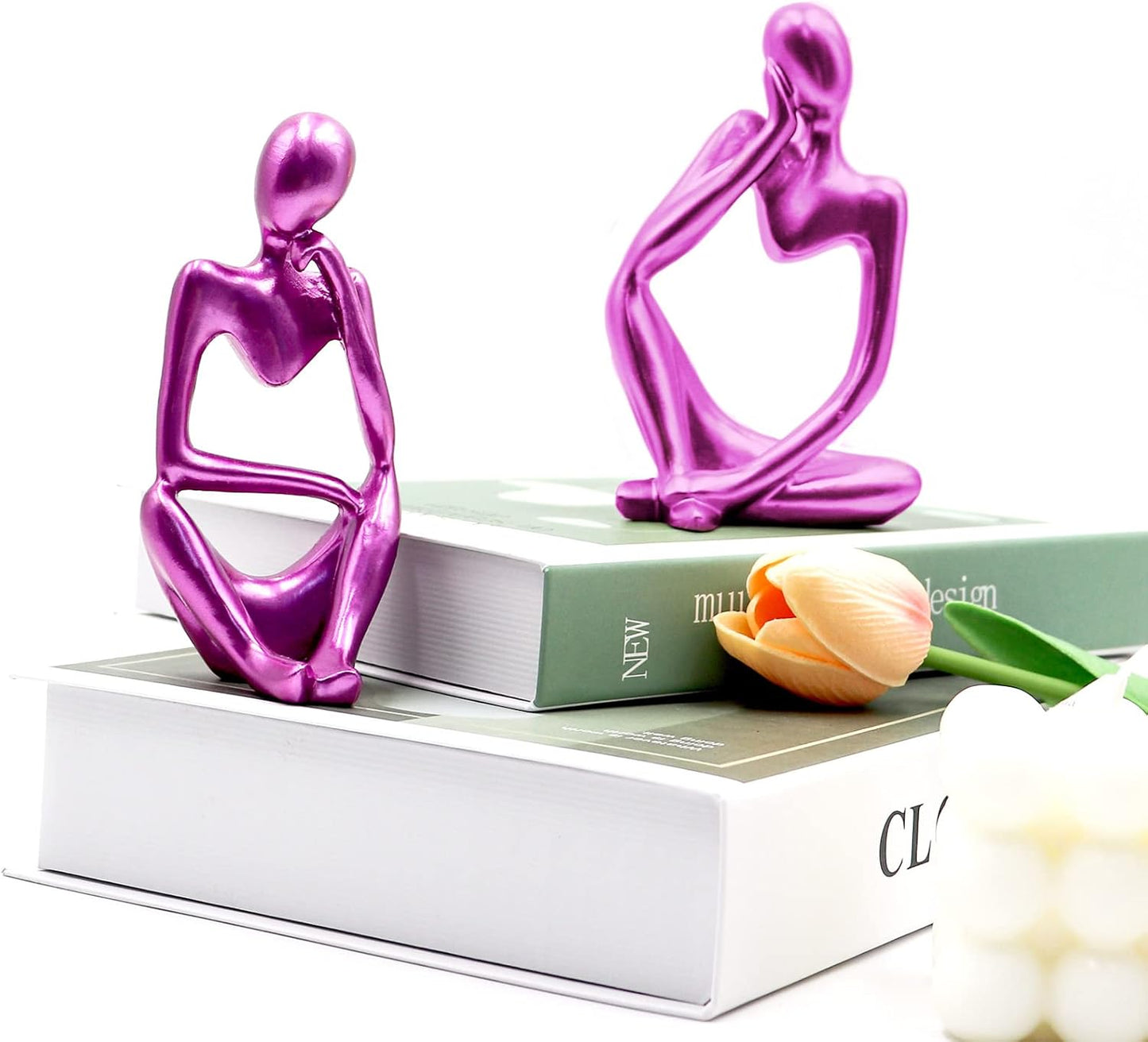 Thinker Statues And Sculptures, Sandstone Resin Thinker Statue Ornaments, Abstract Style Sculptures, Housewarming Gifts, Housewarming Decorations, Living Room Dining Desk Decorations (Right, Small)