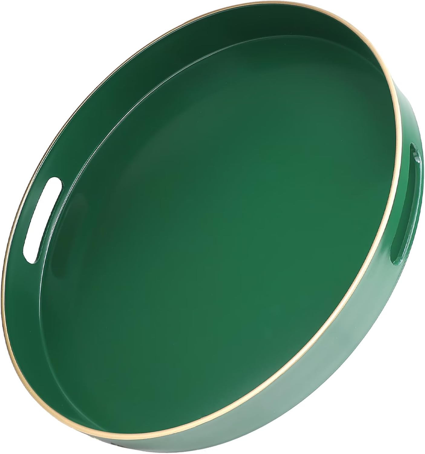 Green Decorative Tray with Handles, Versatile Serving Tray for Coffee Table, Ottoman, Ideal for Serving, Displaying, Organizing, 15.7"*10.2"*1.57"