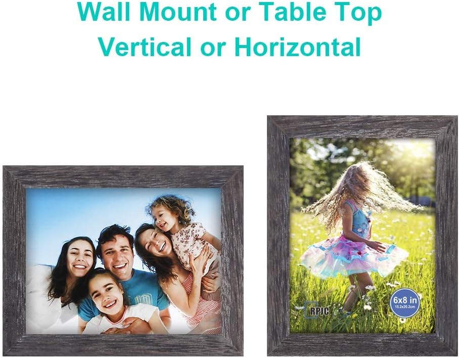RPJC 5x7 Picture Frames Made of Solid Wood High Definition Glass for Table Top Display and Wall Mounting Photo Frame Black