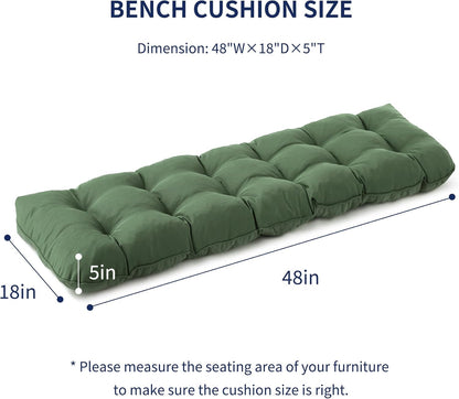 IPYNBAP Outdoor Bench Cushion, 48x18x5 Inch, Waterproof Bench Cushion for Outdoor/Indoor Furniture, Tufted Patio Bench Seat Cushion, Fade Resistant Outdoor Cushions for Porch Swing Couch, Navy Blue