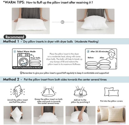 MIULEE Pack of 2 12x20 Outdoor Pillow Inserts, Outdoor Throw Pillows Water-Resistant Decorative Premium Lumbar Pillow Stuffer Sham for Porch Swing Couch Sofa Cushion Patio Furniture