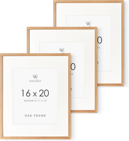5x7 Picture Frame, Solid Oak Wood 5 x 7 Photo Frame with Mat to 4x6, 7x5 Picture Frames for Wall and Tabletop Display, (Walnut Set of 1)