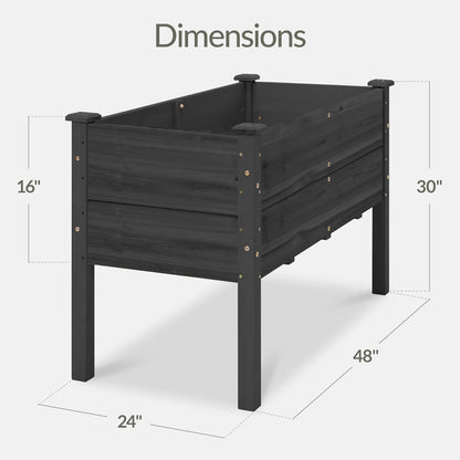 Best Choice Products 72x24x30in Raised Garden Bed, Elevated Wood Planter Box Stand for Backyard, Patio, Balcony w/Divider Panel, 6 Legs, 300lb Capacity - Natural
