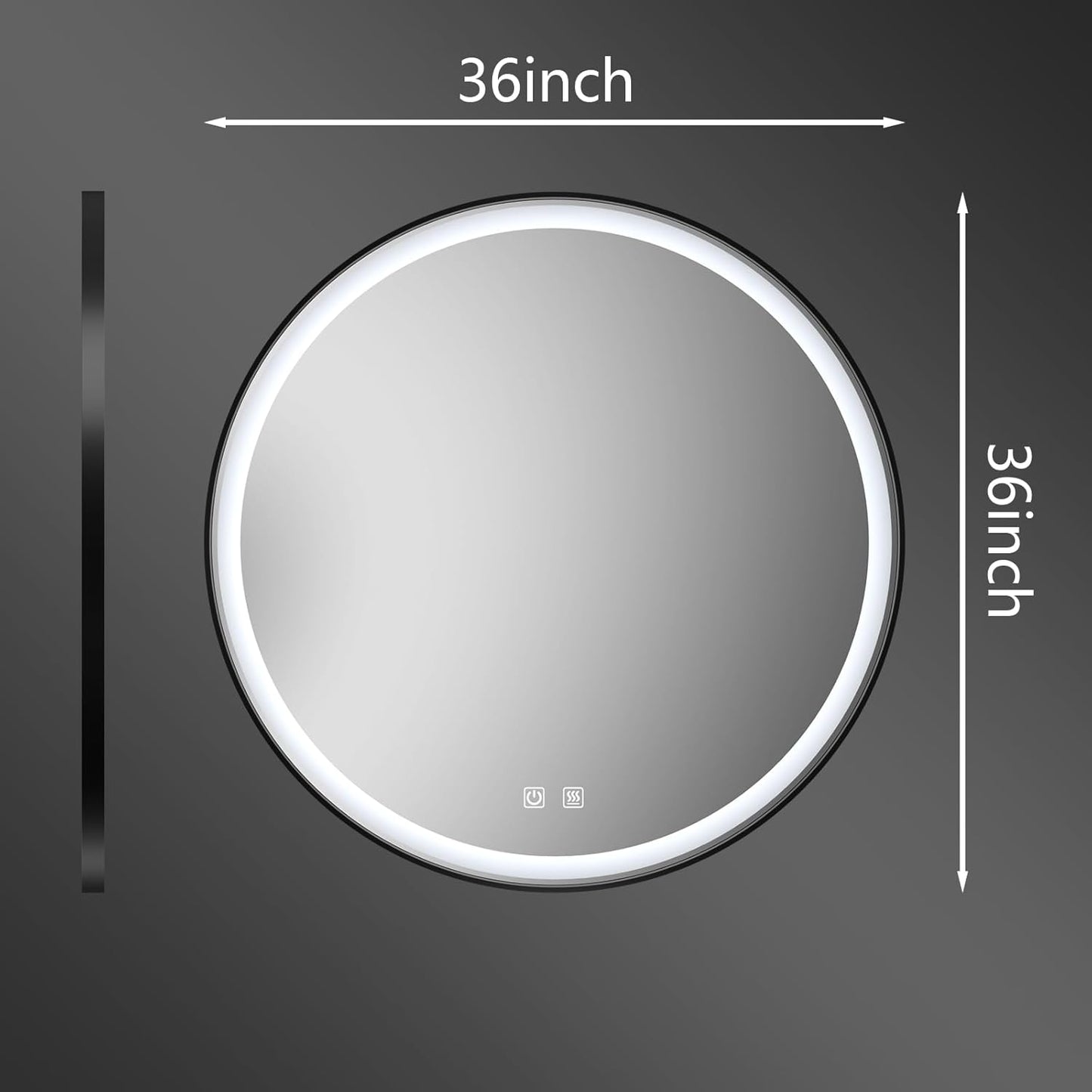 Itrue 12 Inch Small Round Decorative Wall Mirror, HD Silver-Coated Glass with Brushed Black Metal Frame, Minimalist Modern Accent Mirror for Vanity, Narrow Walls, Bathroom, Bedroom & Entryway