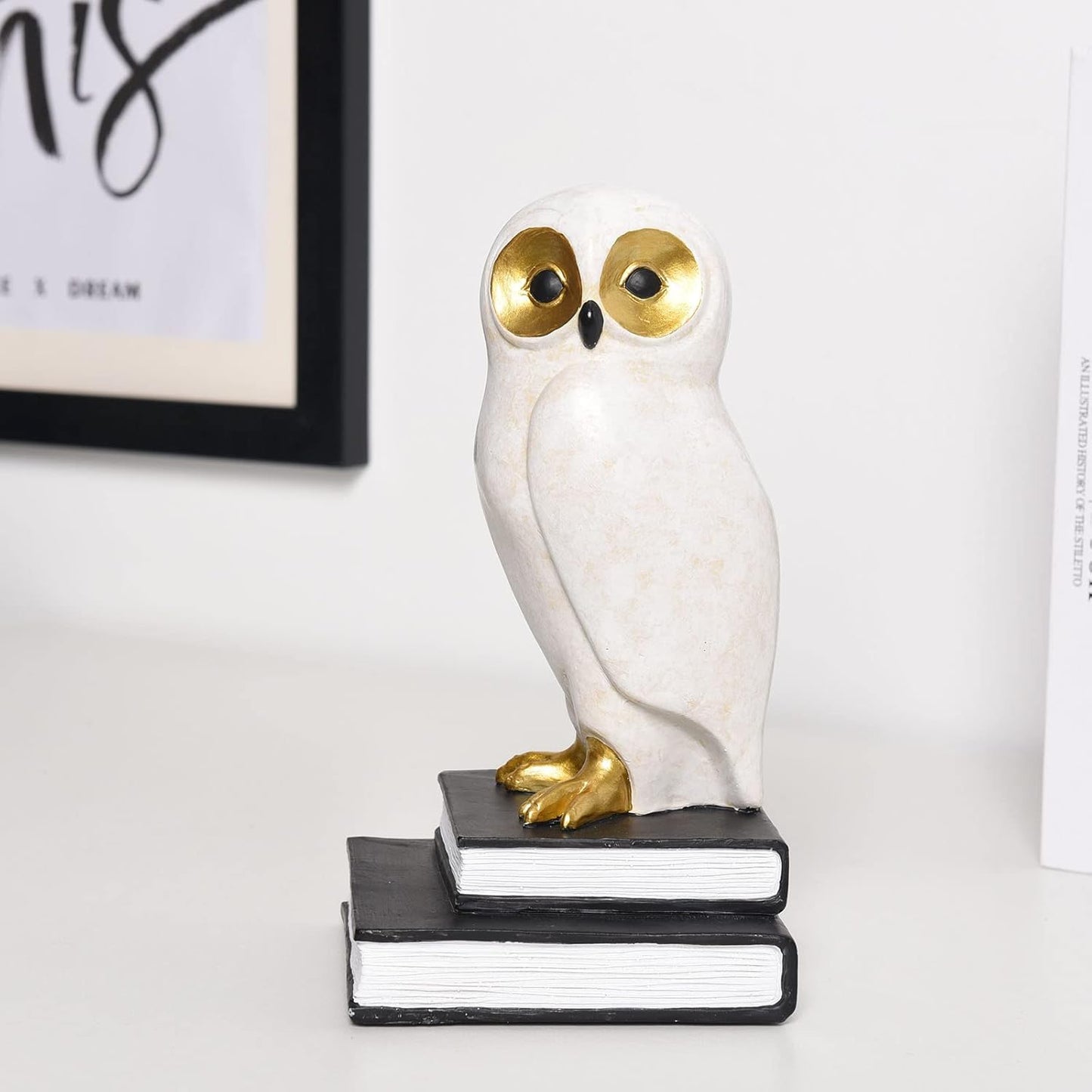 Book Ends for Shelves, Owl Decorative Bookends Bronze Bird Book Stopper Unique Kids Book Holders with Anti-Slip Base Luxurious Bookends for Kids Rooms Office Home Decor(Bronze)