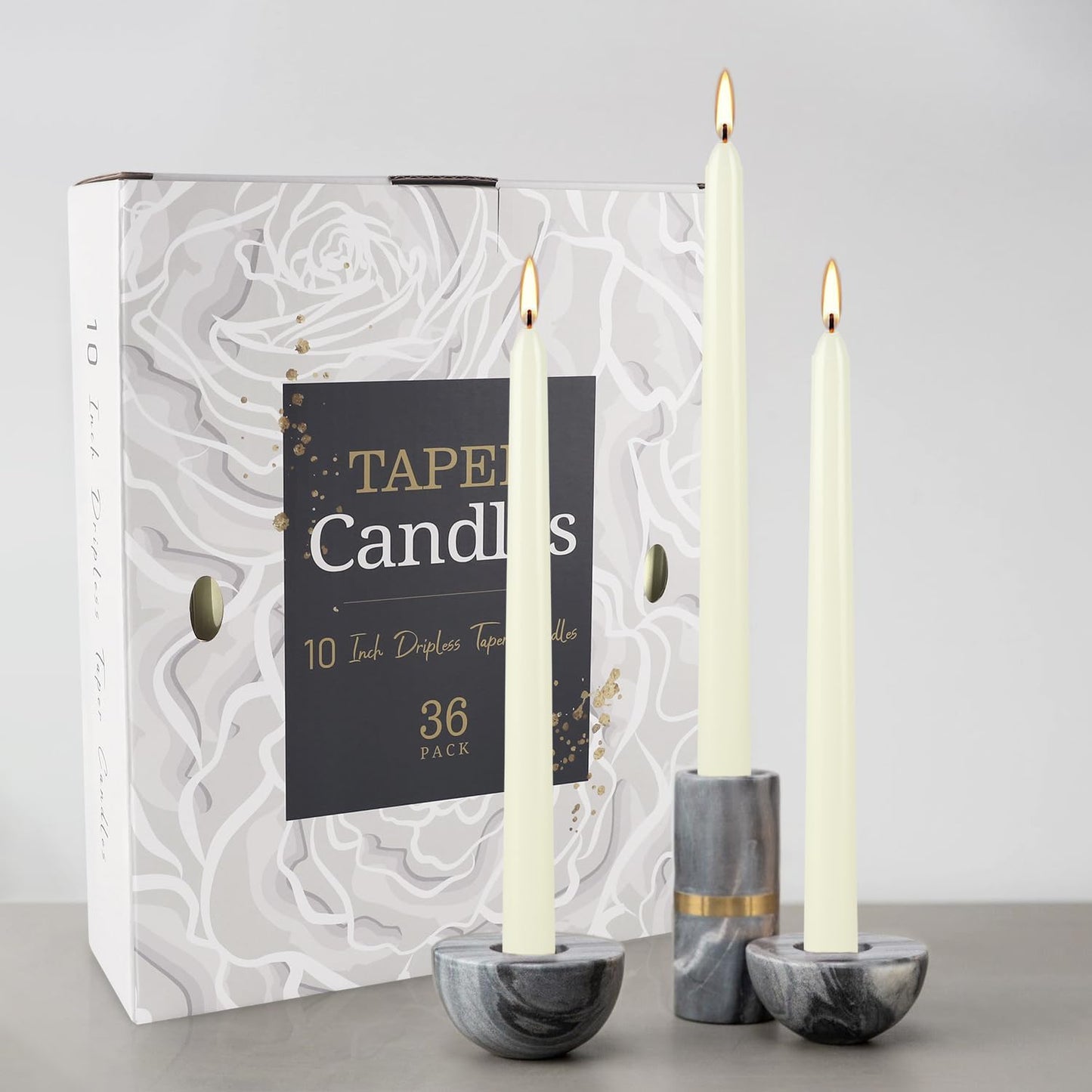 30-Pack 10-Color Taper Candles - 10 Inch Dripless & 10-Hour Burn｜Wedding/Birthday/Home Decor with Premium Wax
