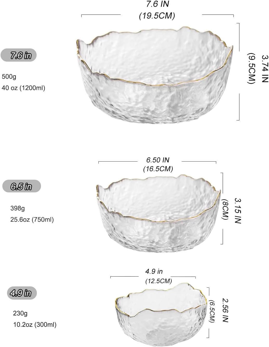 Glass Salad Bowl Irregular Lotus Flower Shape Serving Bowls, Mixing Nut Bowls for Kitchen Fruist, Snack, Dessert, and Ice Cream Candy Dishes (Crystal Gradient Pink, 6.5")