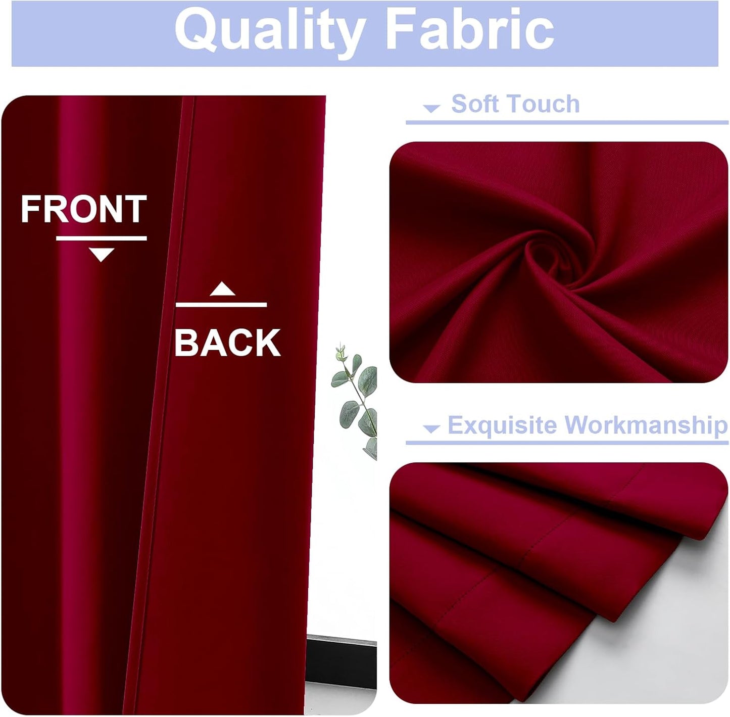 Simplebrand Ava Sage Green Blackout Curtains for Bedroom 63 Inch Length 2 Panels Set, Solid Thermal Insulated Energy Saving Rod Pocket Window Treatment Curtains Blackout Drapes, W40 x L63 Inch, Sage - Colors B
