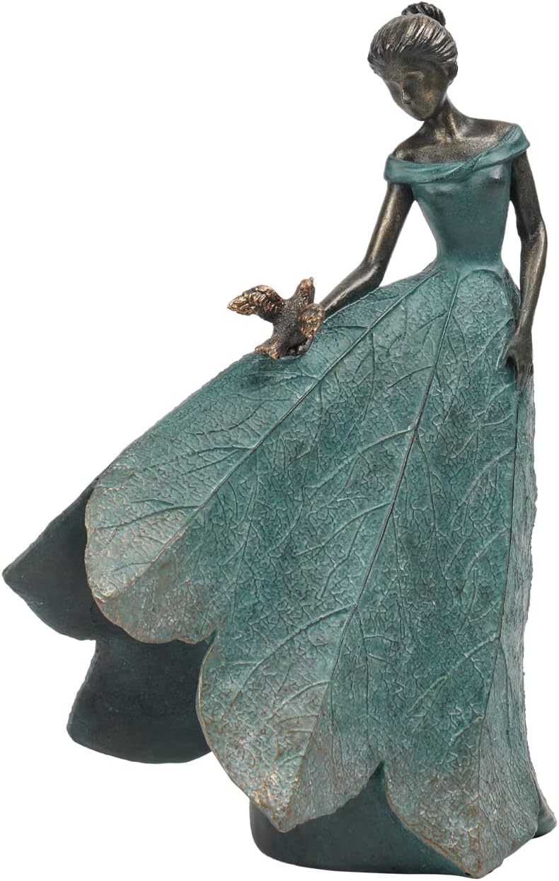 Guichifun Fairy Statue Collection Home Decoration - Leaf Angel Girls Resin Modern Table Decor for Living Room Office Sculpture Decor for Women Indoor Rustic Figurines Gift 5 x 3 x 7.5 Inch