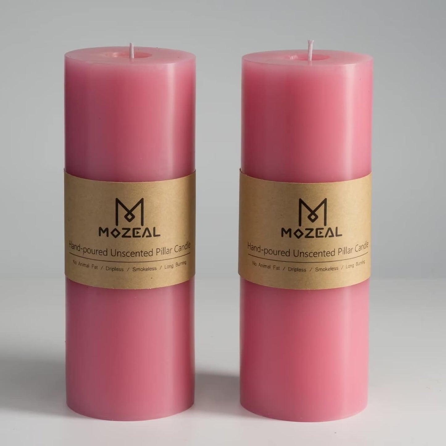 MOZEAL 3" x 4" Hand-Poured Unscented Candle,Dripless Pillar Candle Set of 3,Long Clean Burning,Approx 72 Hours Burn Time,Rustic Country Style,Wedding,Dinner,Christmas and Home Decor,White