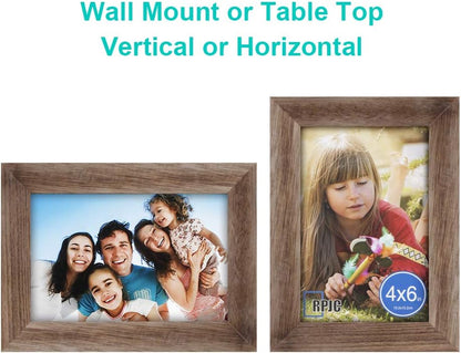 RPJC 5x7 Picture Frames Made of Solid Wood High Definition Glass for Table Top Display and Wall Mounting Photo Frame Black