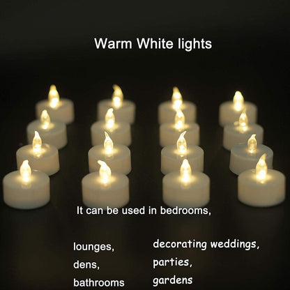 Nancia 100PACK Flameless LED Tea Lights Candles, Realistic and Bright Flickering Long Lasting 200Hours Battery-Powered, Ideal Party, Wedding, Birthday, Gifts Home Decoration Warm Yellow