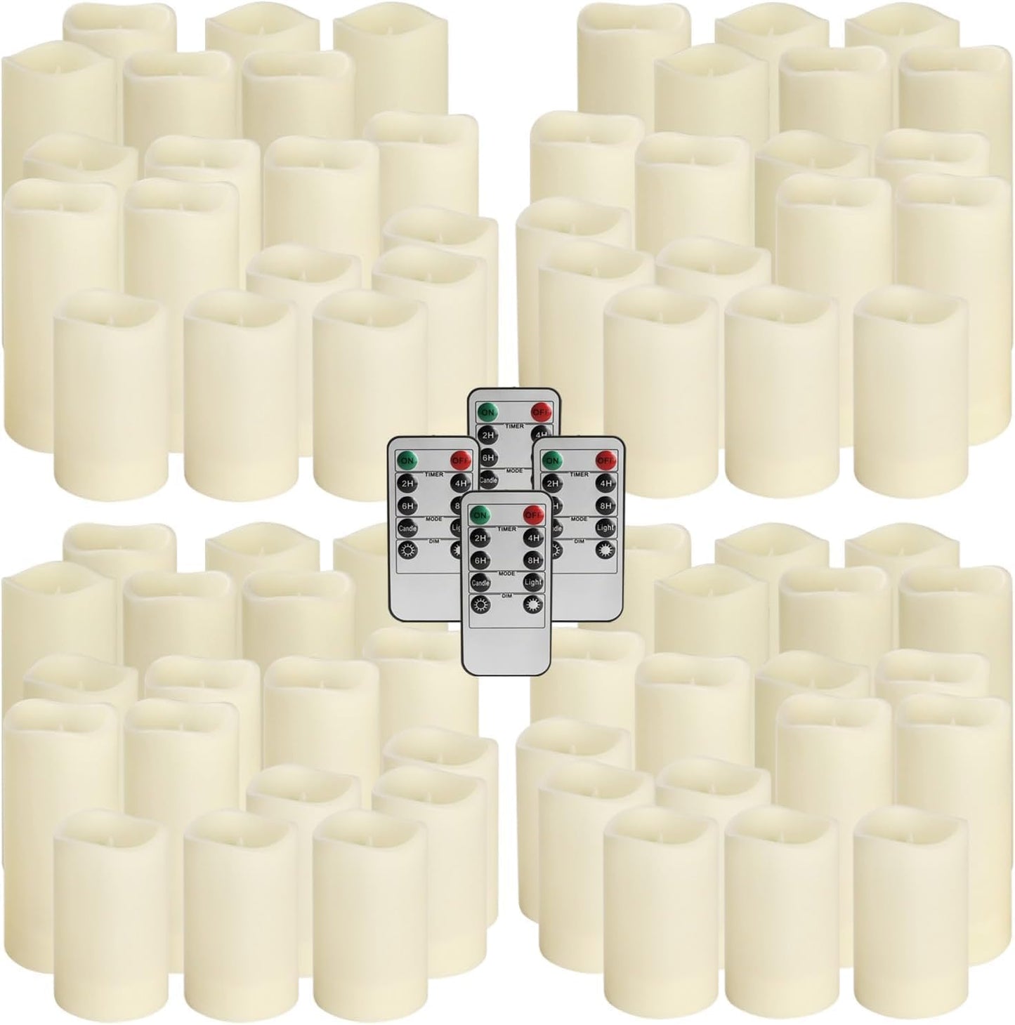 Enpornk Set of 24 Flameless Led Battery Opeated (D2.2'' x H4''5''6'') Waterproof Outdoor Indoor Candles with 10-Key Remotes and Cycling 24 Hours Timer