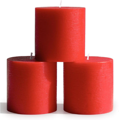 CANDWAX 3x4 inch Pillar Candles Set of 3 – Unscented Dripless Rustic Dark Blue Candles for Room Decor, Weddings, Centerpieces