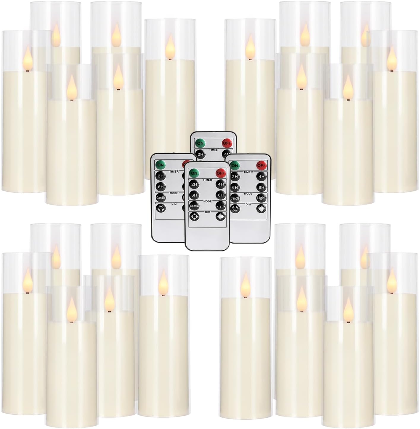48- Pack of 3 Sizes of LED Flameless Candles.This Candle is Suitable for café, Fancy Restaurant, Bookstore and Other Scenes to Create a Relaxing and Romantic Atmosphere.