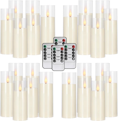 48- Pack of 3 Sizes of LED Flameless Candles.This Candle is Suitable for café, Fancy Restaurant, Bookstore and Other Scenes to Create a Relaxing and Romantic Atmosphere.