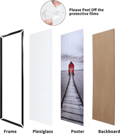 ELSKER&HOME 22.375 x 34 Poster Frame 3 Pack, Black Picture Frame for Horizontal or Vertical Wall Mounting, Sturdy and Scratch-proof