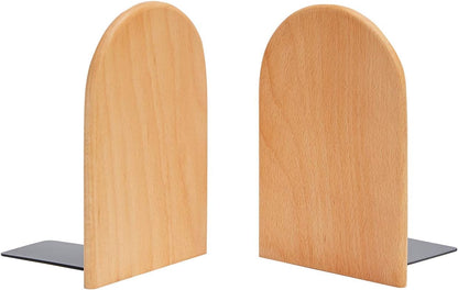 Pandapark Wood,Non-Skid Bookend for Shelves,Heavy Duty,Book Stand for CDs,1 Pair
