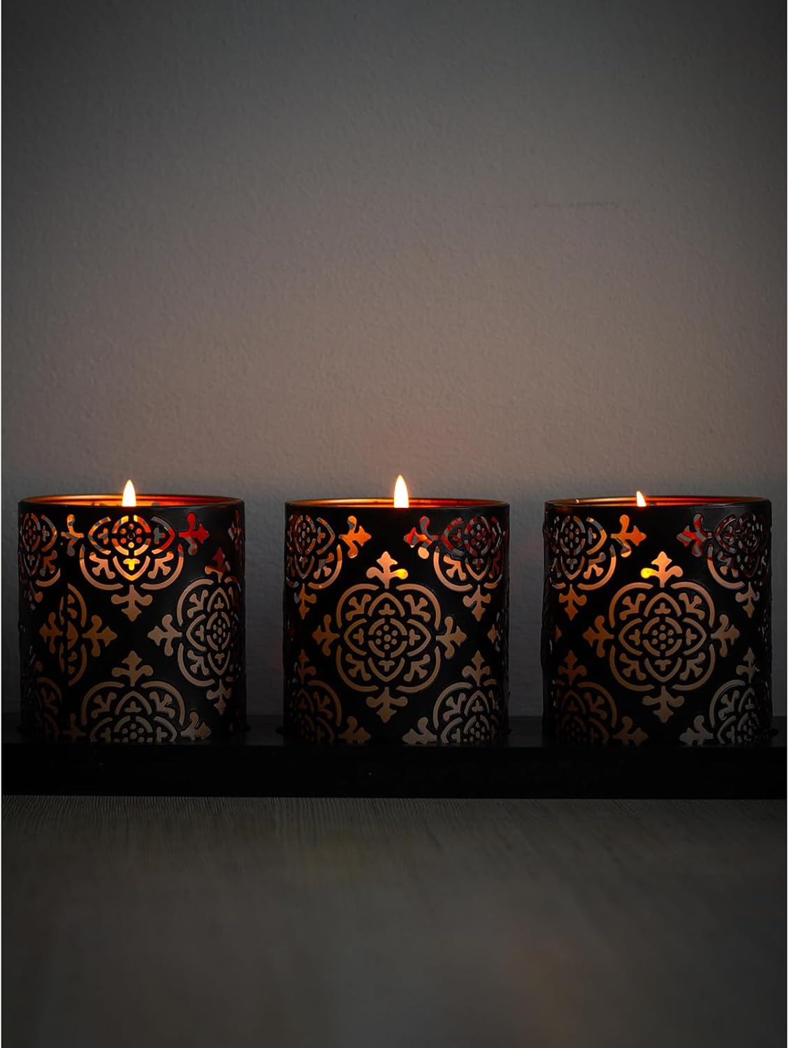 CANDWAX 3x4 inch Pillar Candles Set of 3 – Unscented Dripless Rustic Dark Blue Candles for Room Decor, Weddings, Centerpieces