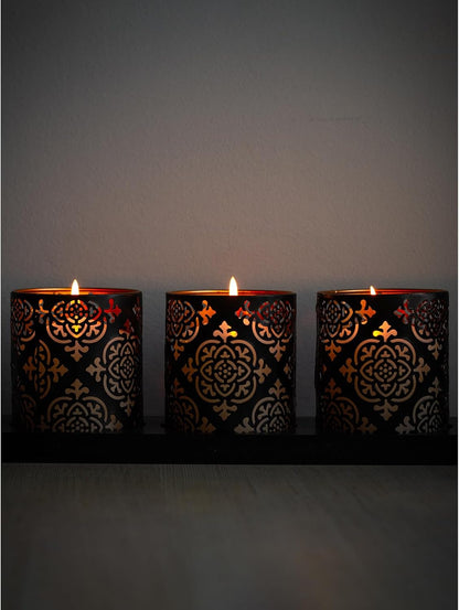 CANDWAX 3x4 inch Pillar Candles Set of 3 – Unscented Dripless Rustic Dark Blue Candles for Room Decor, Weddings, Centerpieces