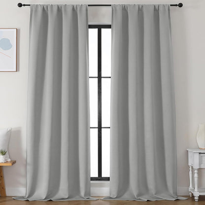 Simplebrand Ava Sage Green Blackout Curtains for Bedroom 63 Inch Length 2 Panels Set, Solid Thermal Insulated Energy Saving Rod Pocket Window Treatment Curtains Blackout Drapes, W40 x L63 Inch, Sage - Colors B