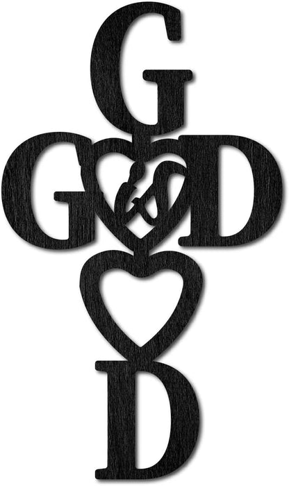 CREATCABIN Wood Cutout Family Arrow Sign Laser Cut Wooden Wall Decor Sculpture Hanging Decor Wall Art Decoration for Home Gallery Office Front Door Black 11.9" x 4.3"
