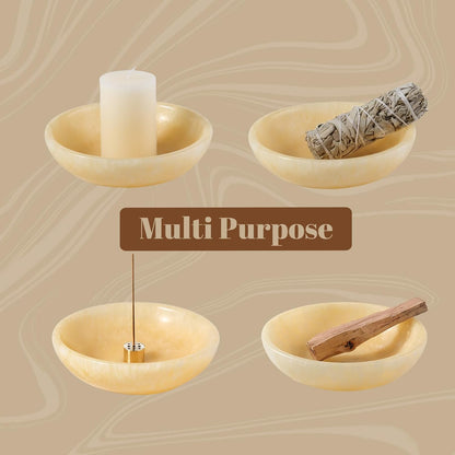Koville Natural Marble Incense Holder, Incense Holder for Sticks with 9 Holes, Handmade Incense Burner Ash Catcher for Meditation Yoga SPA, Balsam Fir/Palo Santo/Sage/Cone (Green)
