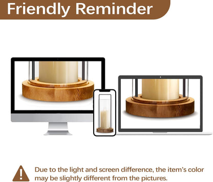 Houmury Set of 2 Hurricane Candle Holders Lantern 12” & 10”with Wood Base Metal Handle Glass Cylinder Modern Farmhouse Decor for Home Decoration, Table Centerpieces (Warm Amber Brown)