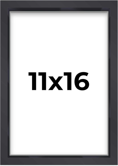 14x14 Shadow Box Black | 3/4" Depth of Usable Space | Solid Wood Pine | Includes UV Resistant Acrylic Plexiglass, Acid-Free Backing & Hanging Hardware | Made to Order in USA - Colors C