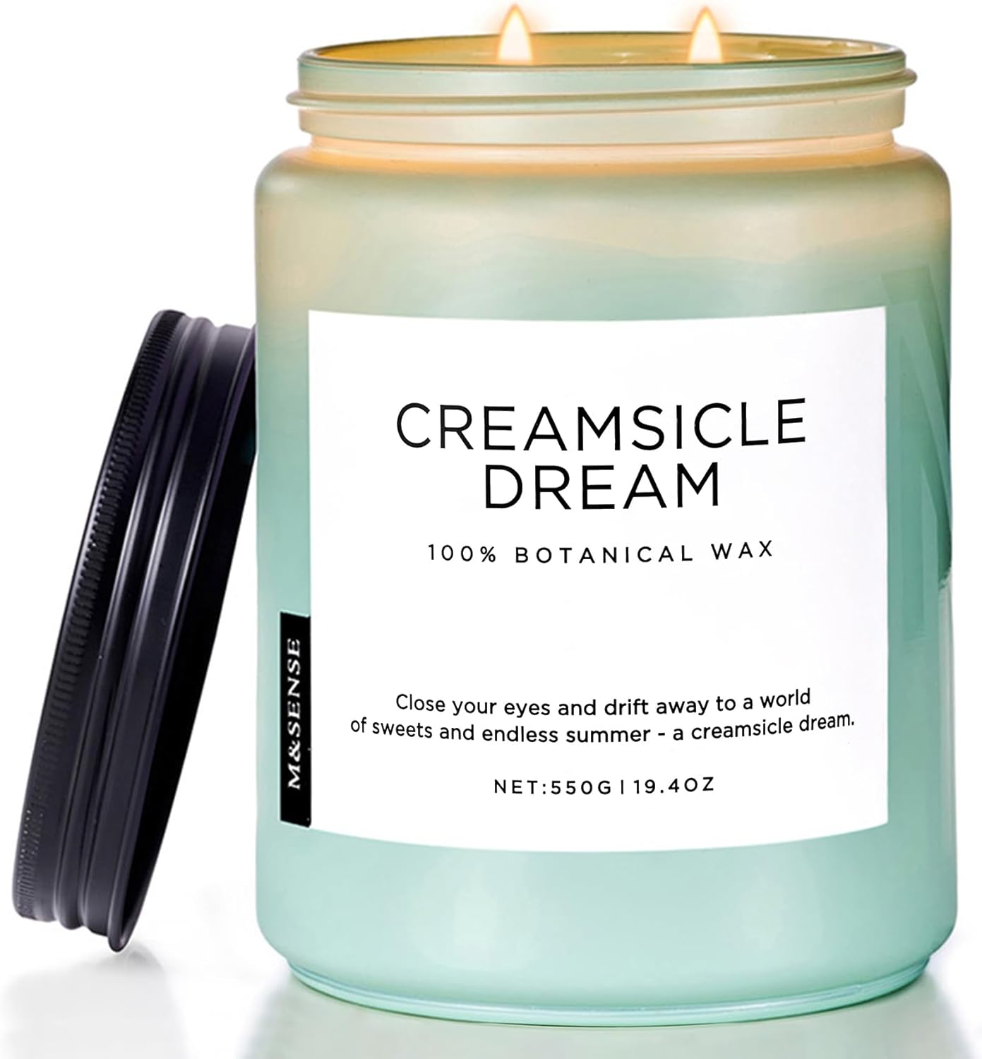 M&SENSE Eucalyptus & Mint Scented Jar Candle, Large 19.4oz Natural Soy Wax, 110-Hour Long Lasting Non-Toxic Clean Burning, Fresh Smelling Home Aromatherapy for Spa Stress Relief, Gifts for Men Women