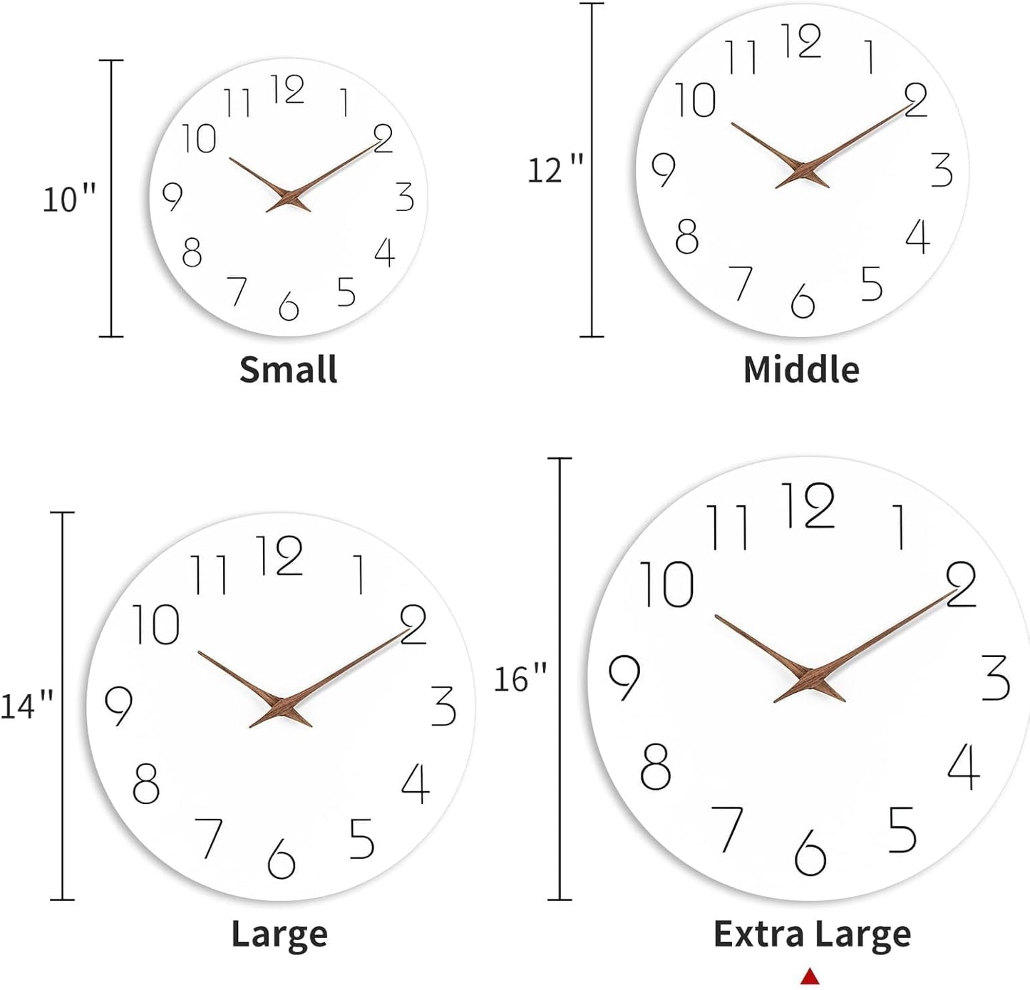 Mosewa Wall Clock 8 Inch Black Battery Operated Silent Non Ticking Simple Minimalist Rose Gold Numbers Decorative for Bedroom Living Room Kitchen Home Bathroom Office