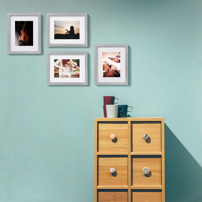Egofine 12x16 Picture Frame Black, Covered by Plexiglass Made of Solid Wood, Display Pictures 9x12 and 11x14 with Mat or 12x16 Without Mat, for Wall Mounting Photo Frame - Colors A