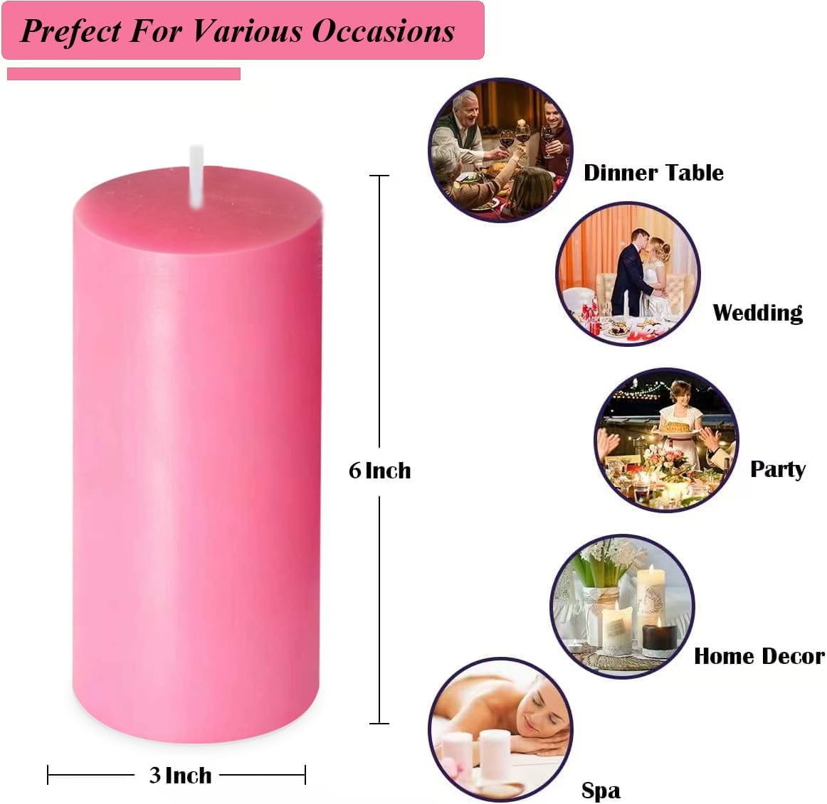 2 Pack 3x6 Inch Sage Green Unscented Pillar Candles - 70 Hour Long Burning Dripless Smokeless Candles for Home Decor Weddings Festivals Spa Meditation