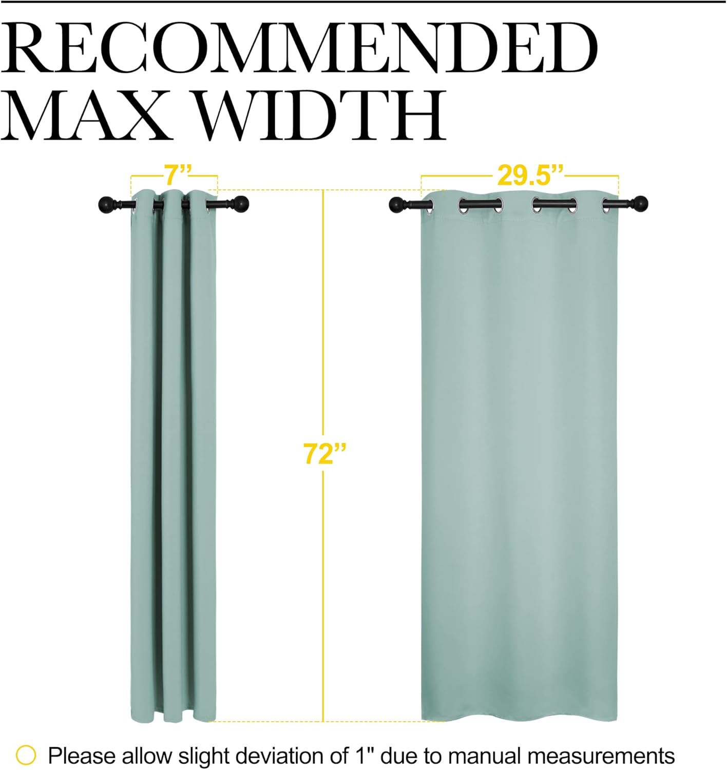 NICETOWN Halloween Pitch Black Solid Thermal Insulated Grommet Blackout Curtains/Drapes for Bedroom Window (2 Panels, 42 inches Wide by 63 inches Long, Black) - Colors A