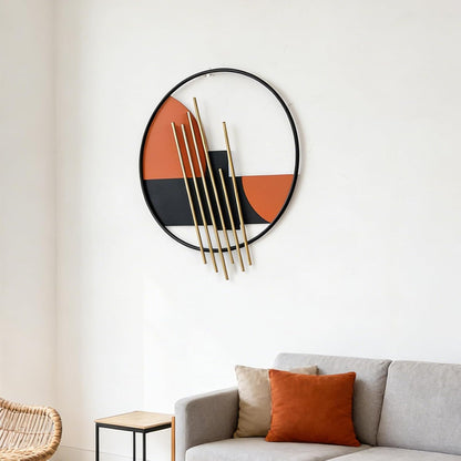 HYVAKUPPA 3D Large Metal Wall Decor Modern Aesthetic Wall Sculptures 19.7''x23.2'' Luxury Geometric Circular Decor Wall Art Artwork for Bedroom Dining Living Room Wall Decorations