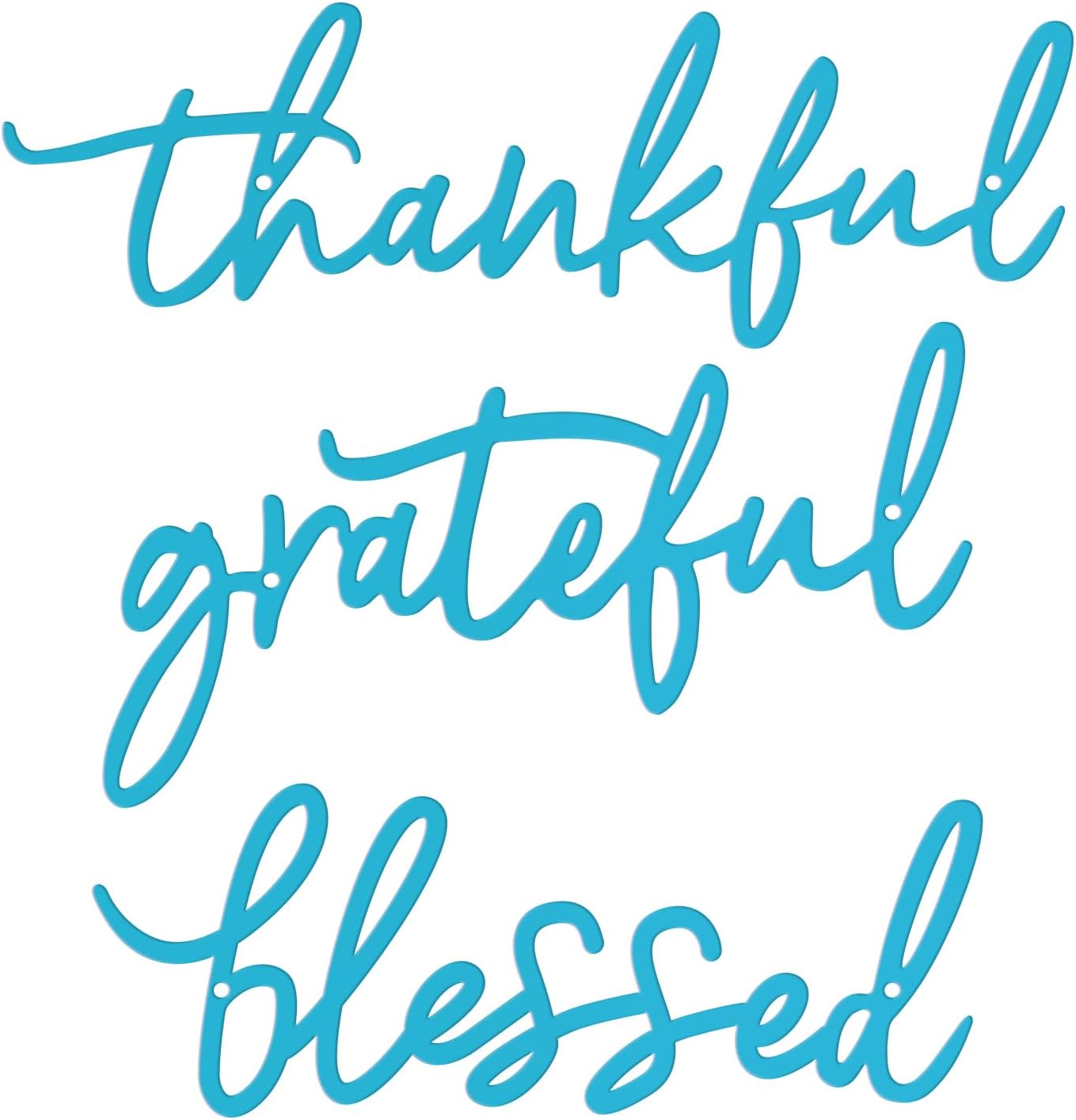 Thankful Grateful Blessed Letter Sign Metal Wall Decor, 3 Piece Black Letters Wall Art for Bathroom Bedroom Metal Words Wall Decor for Home Decor