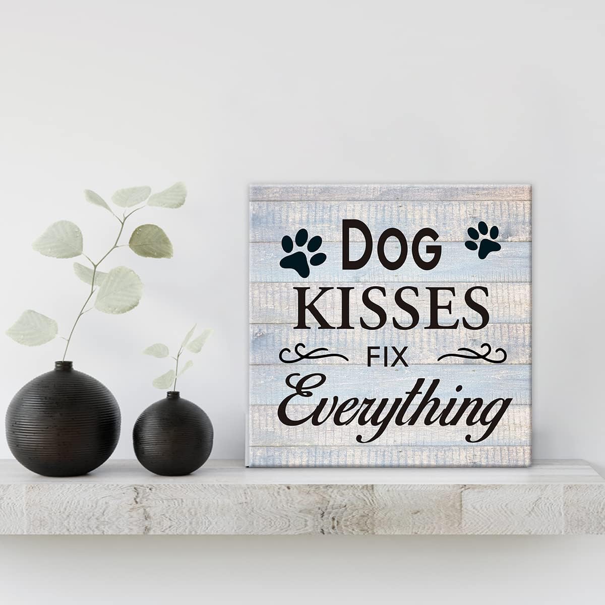Inspirational Farmhouse Canvas Print Wall Art Decor One Small Positive Thought in the Morning Can Change Your Whole Day Sign Painting Plaque Rustic Home Decoration (8 X 8 Inches, Framed)