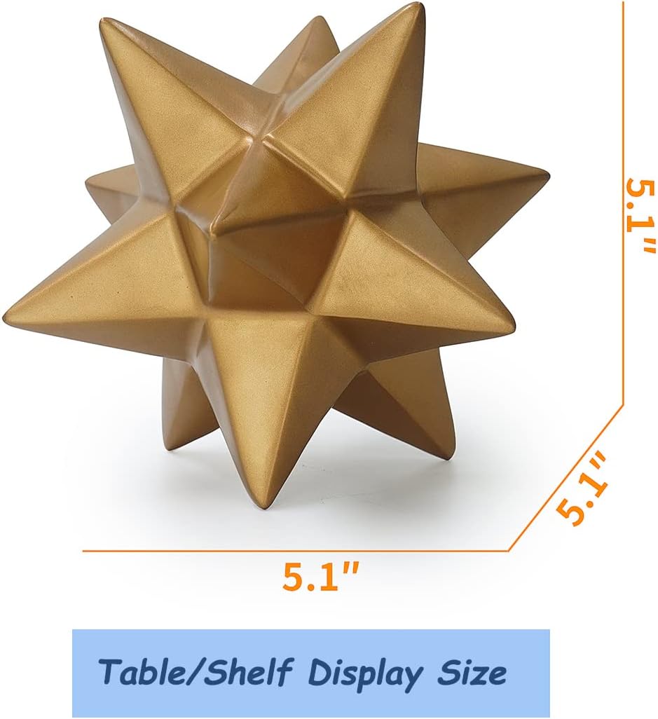 DreamsEden Small Geometric Sculpture, Metal Cube Decorative Ornaments Modern Home Decor Accent
